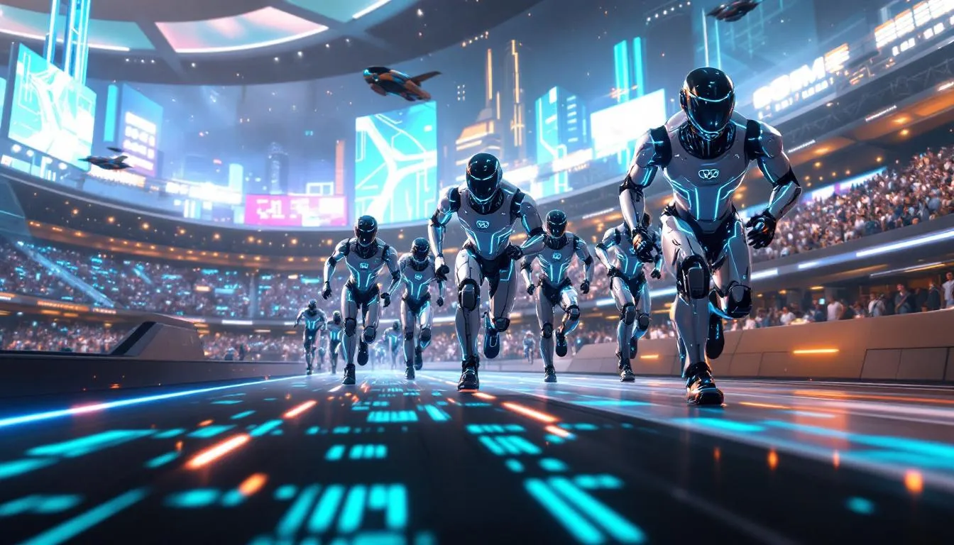 an illustration of ai racing each other