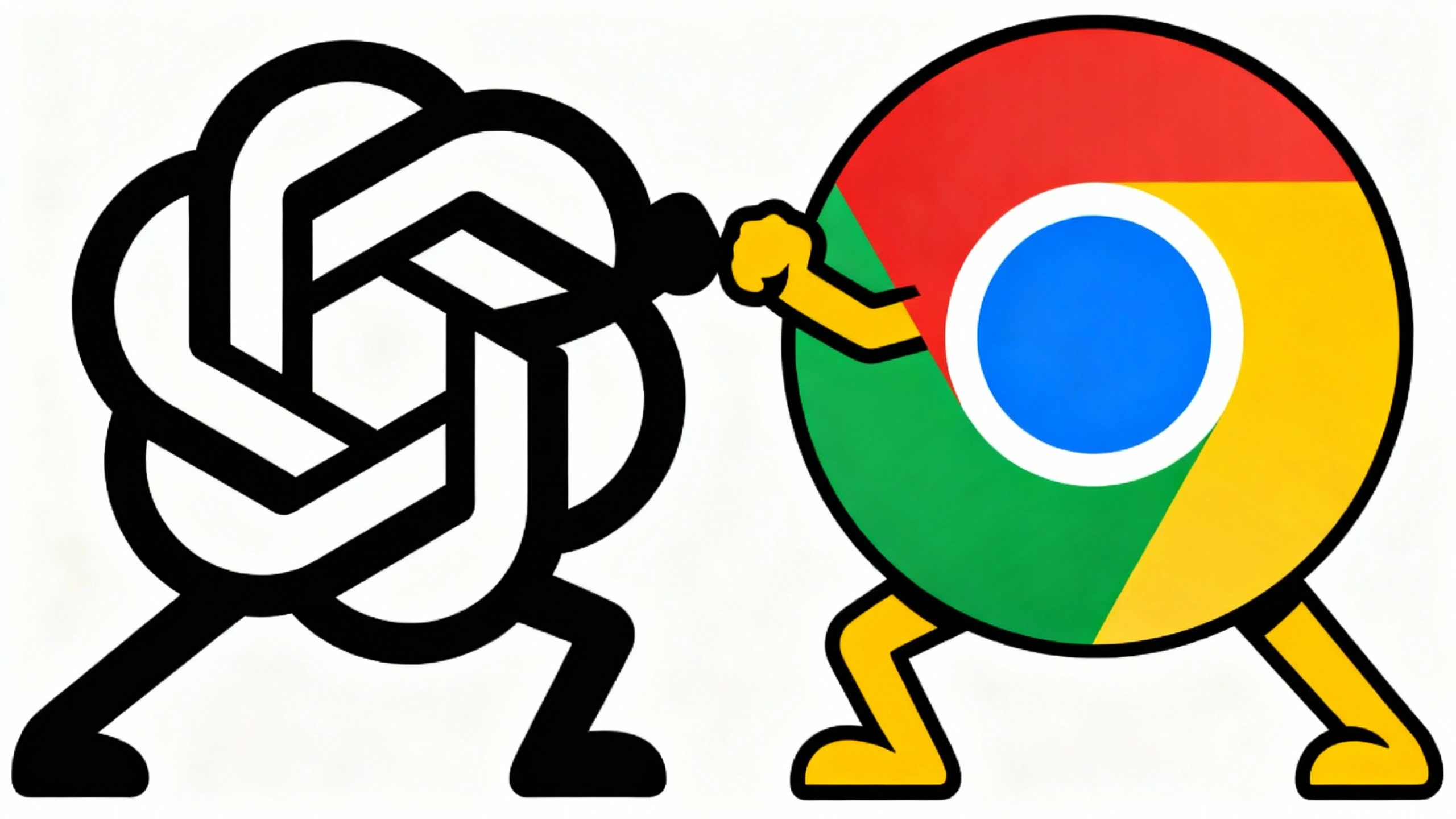 An illustration of ChatGPT vs Google Chrome